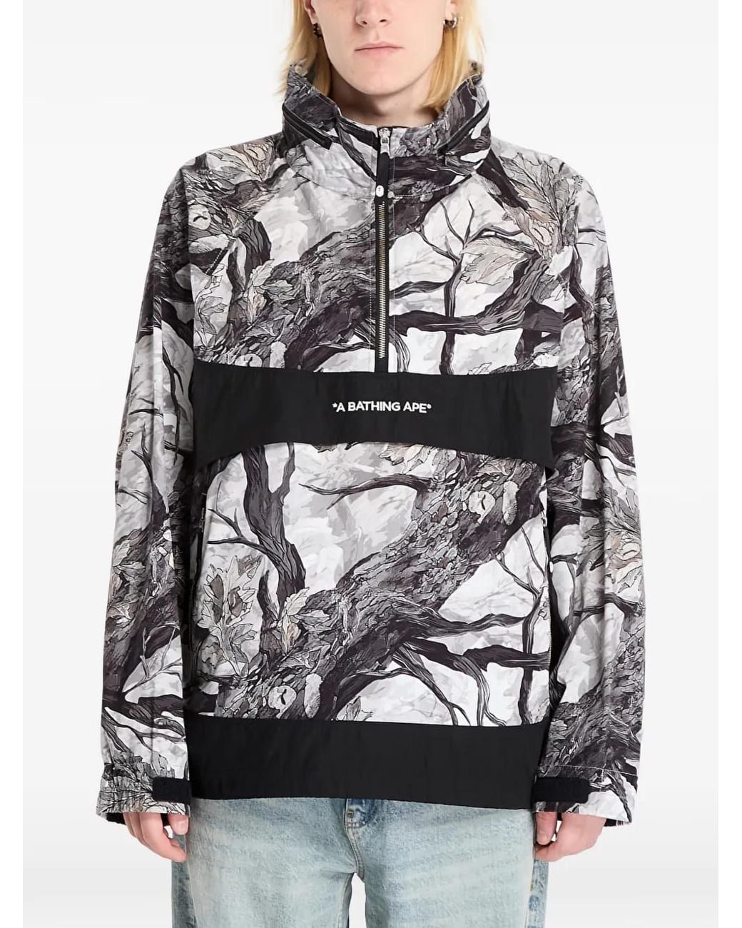 A Bathing Ape Gray Tree Edge Camo Jacket