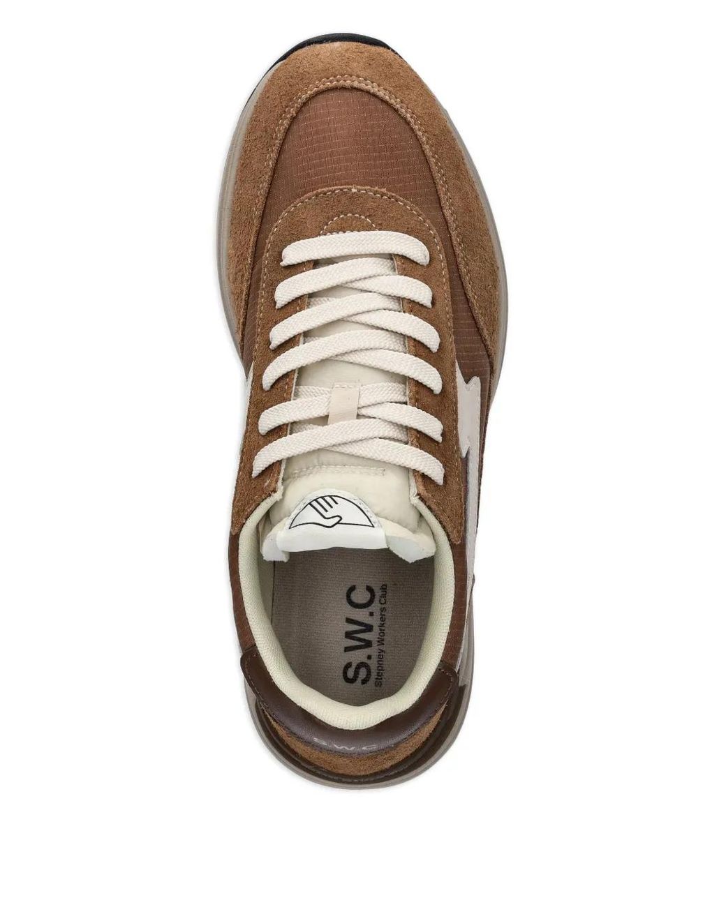 Stepney Workers Club Brown Osier S-Strike Panelled Sneakers for men