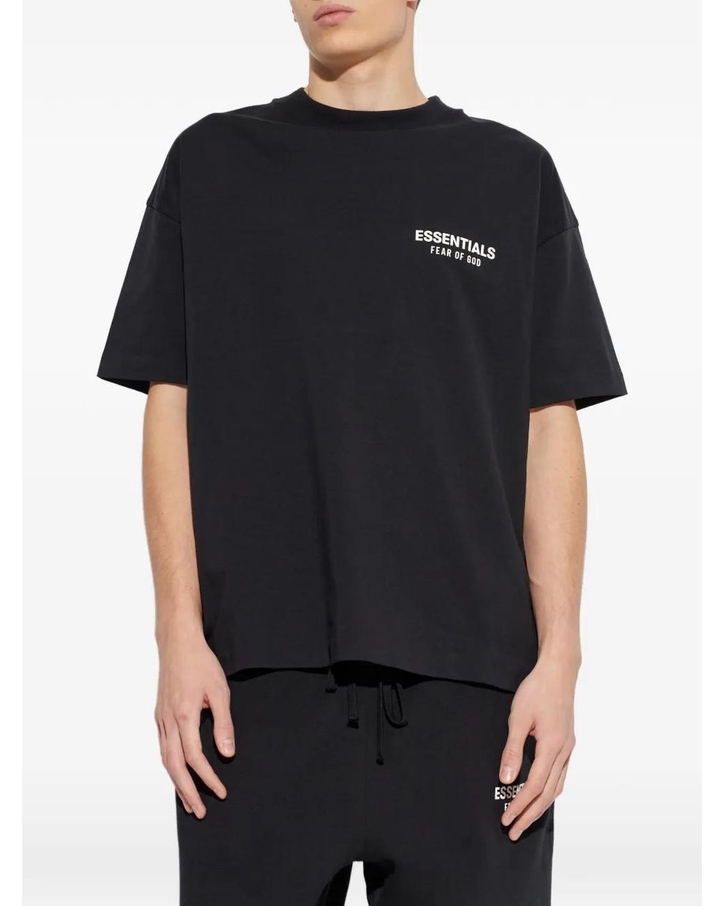 Fear Of God Black Logo-Print T-Shirt