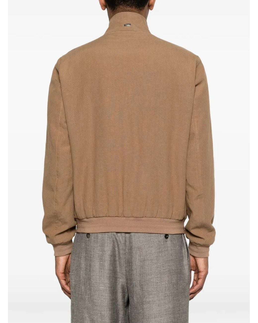 Herno Brown Flap-Pockets Bomber Jacket for men