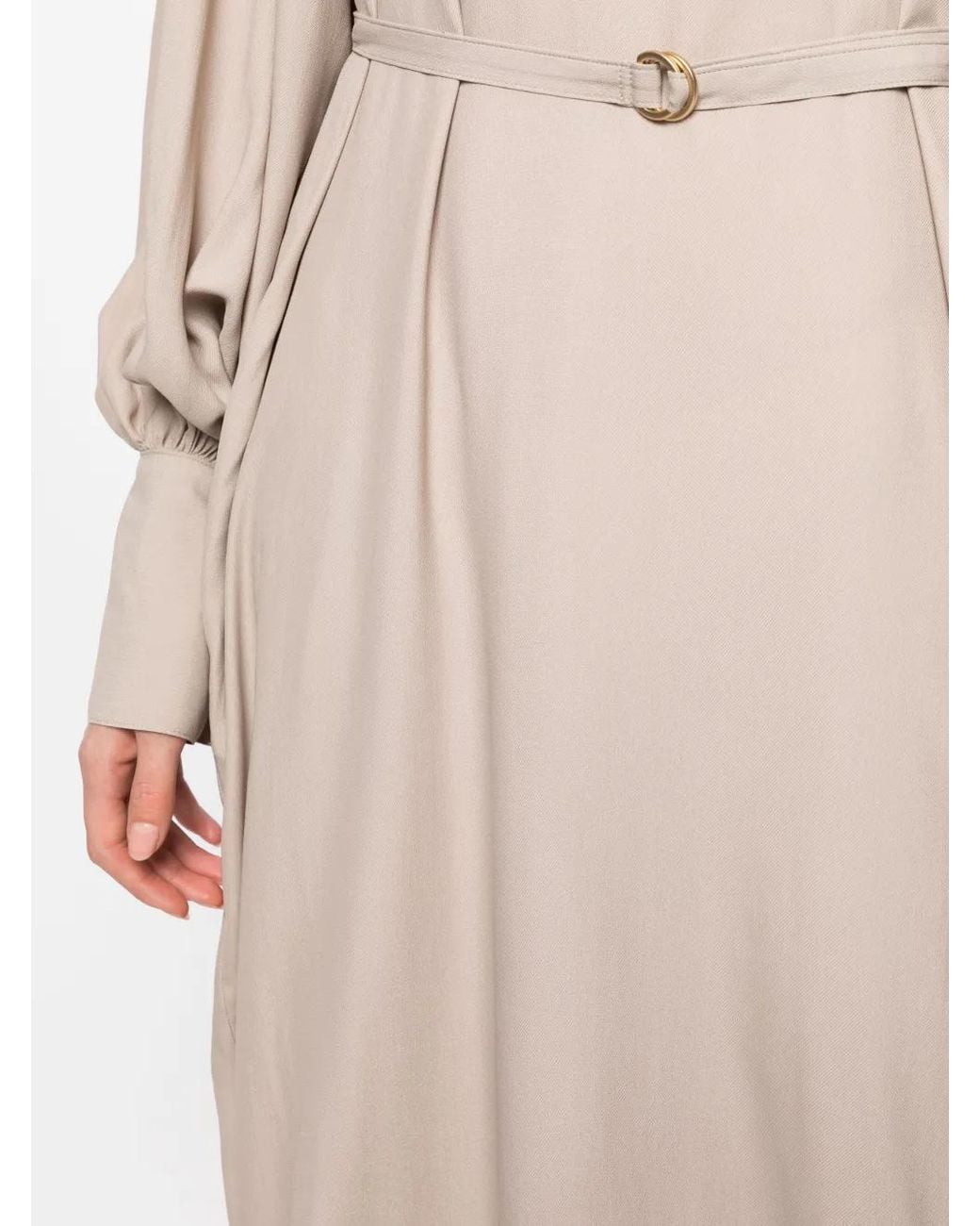 Lorena Antoniazzi Natural Spread-Collar Belted Midi Dress