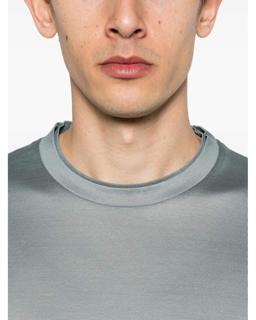 Canali Blue Cotton T-Shirt for men