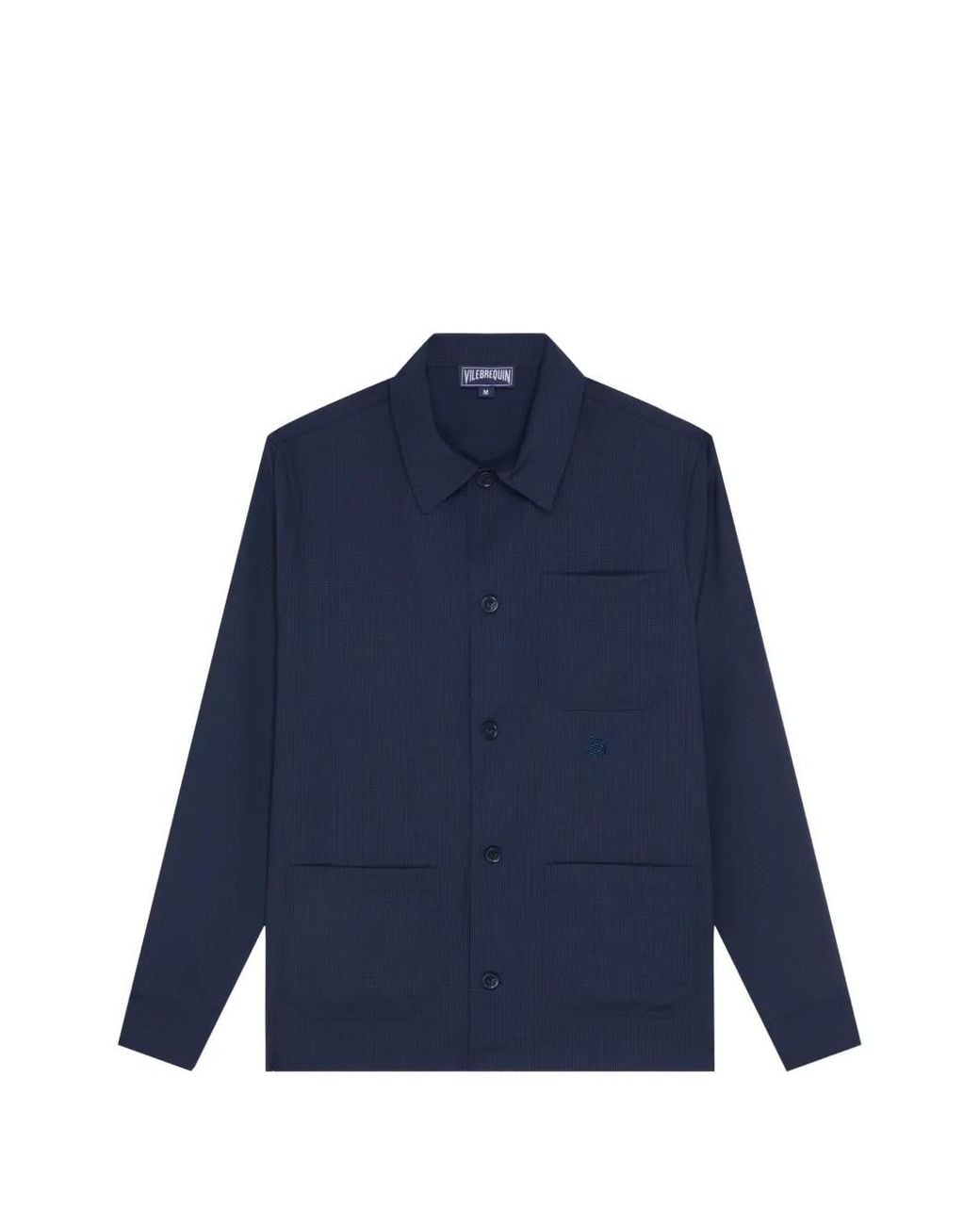Vilebrequin Blue Micro Carreaux Shirt Jacket for men