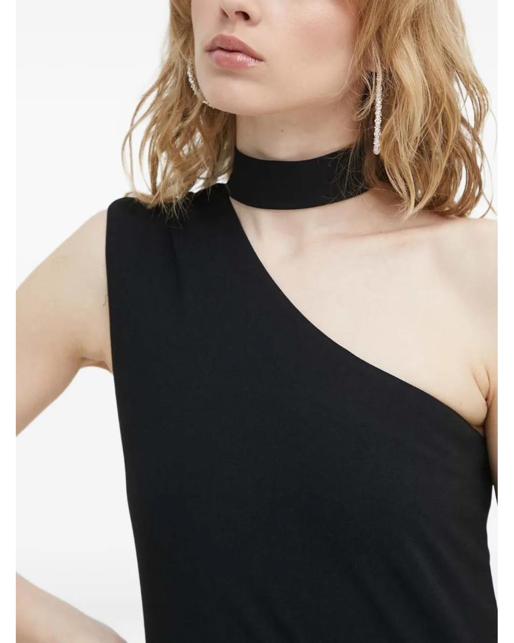 IRO Black Kami Ruffled One-Shoulder Mini Dress