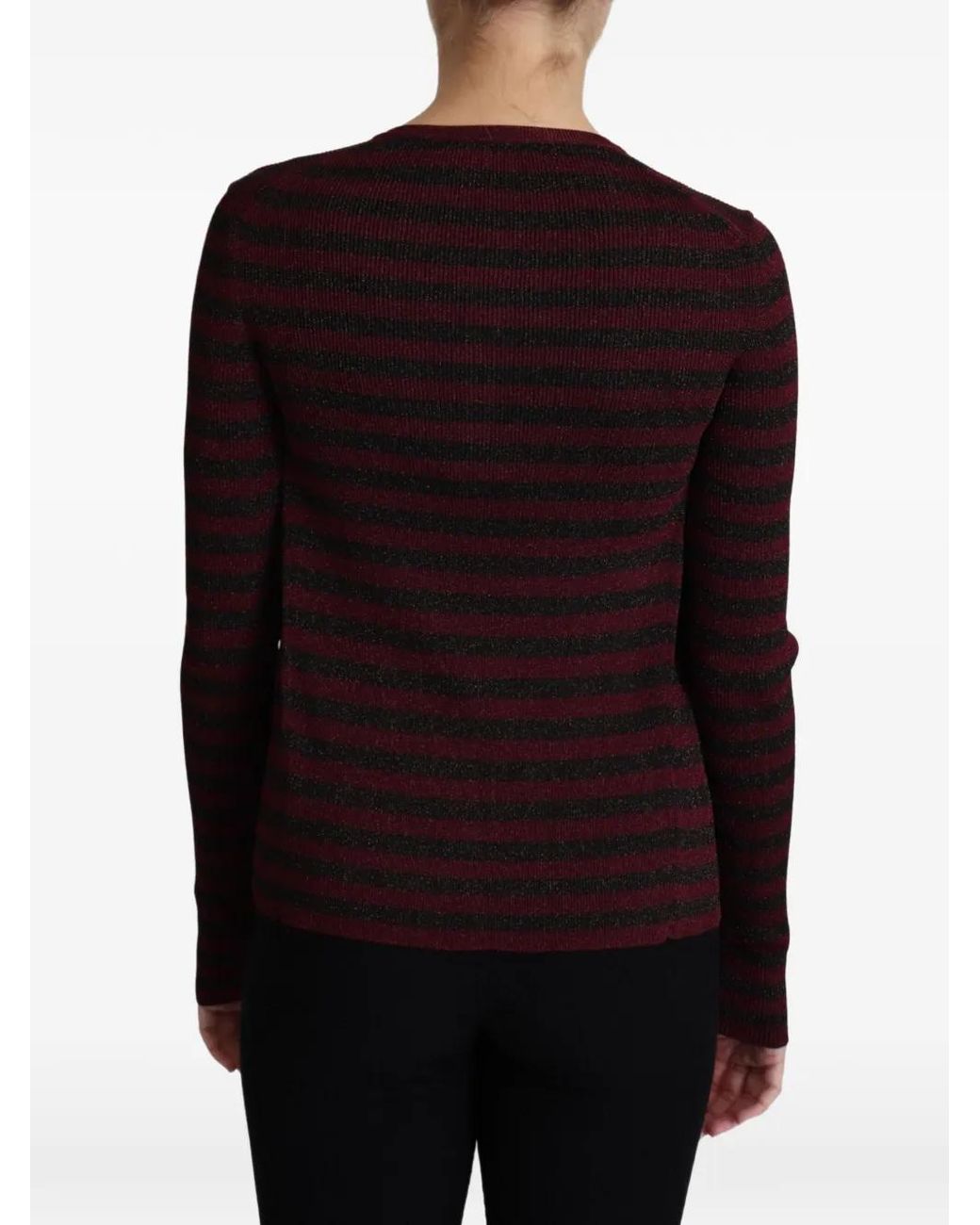 Dolce & Gabbana Black Striped Metallic-Effect Cardigan