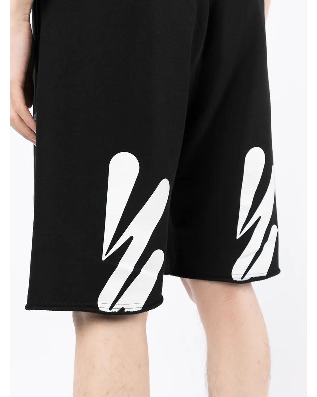Off-White c/o Virgil Abloh Black Wave Diag-print Track Shorts for men