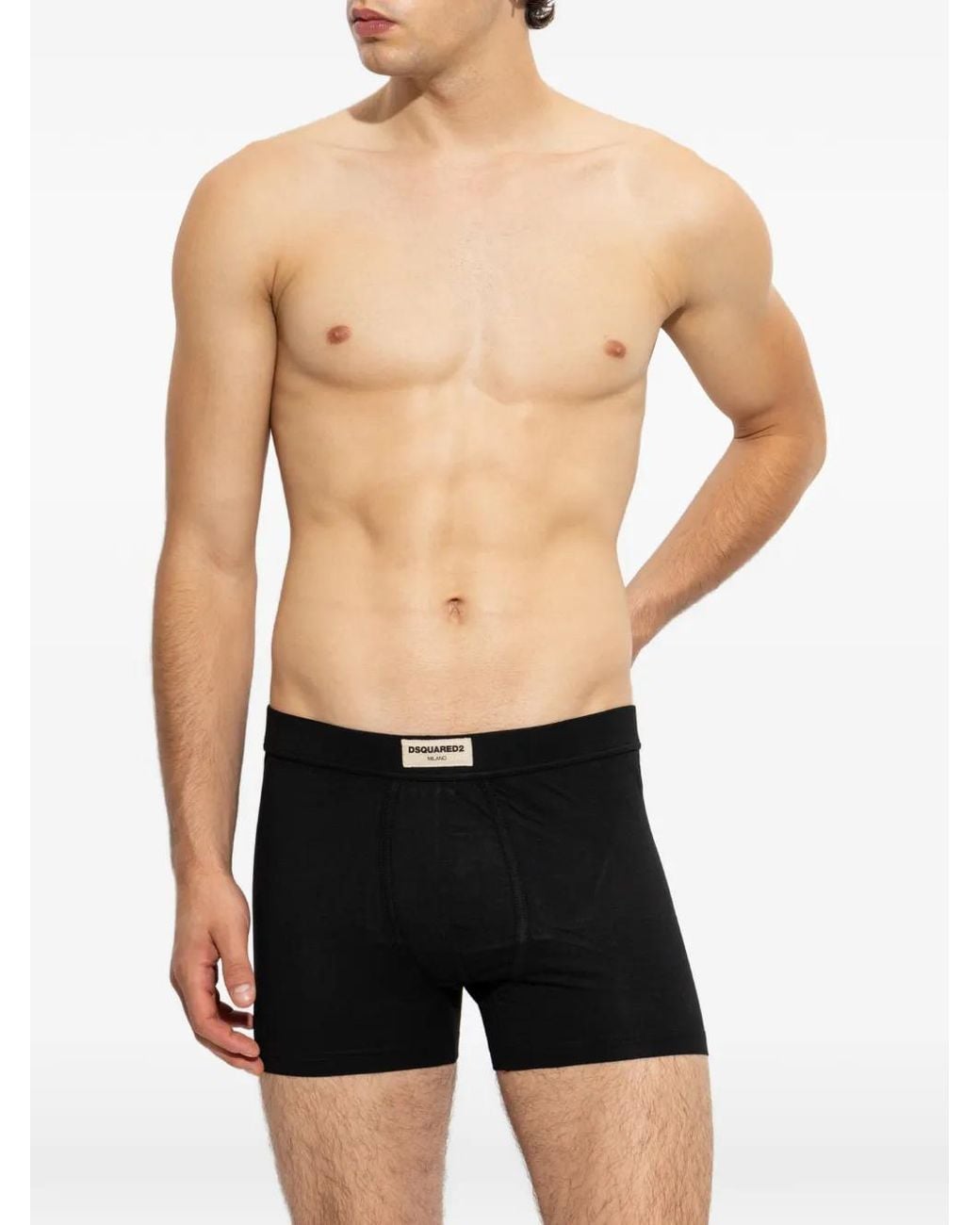 DSquared² Black Logo-Patch Boxers for men