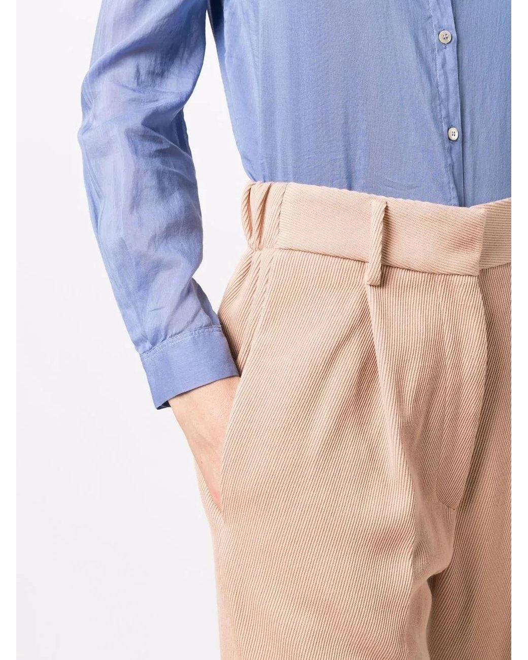 Forte_forte Pink Ribebd Elasticated-Waist Tailored Trousers