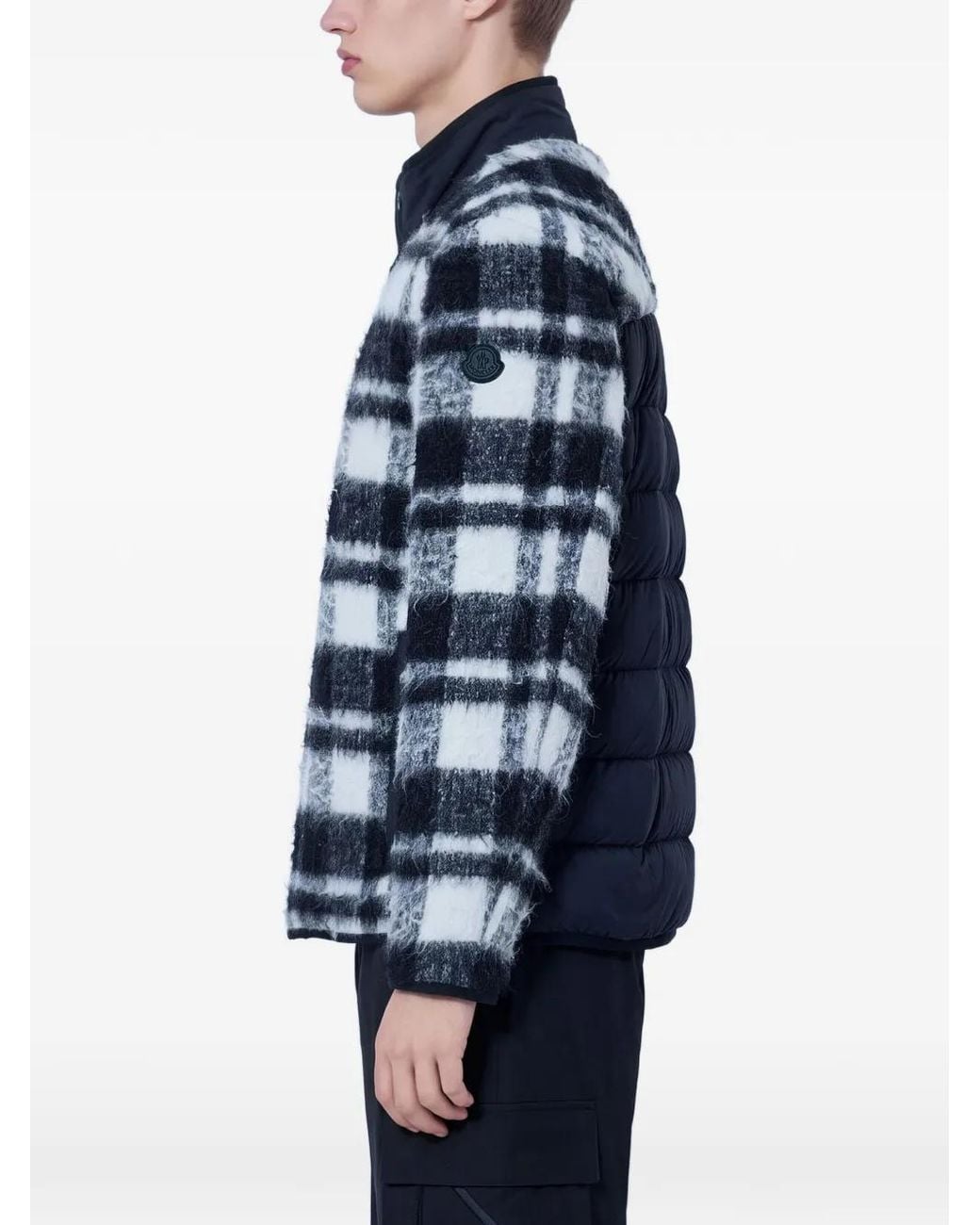 Moncler Blue Scalorbi Checked Jacket for men