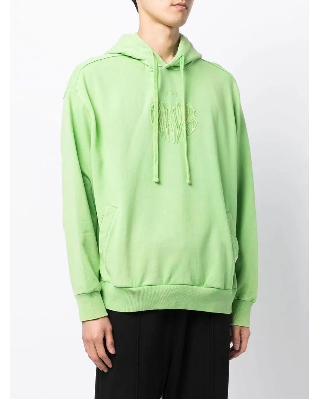 FIVE CM Green Logo-Embroidered Drawstring Hoodie for men