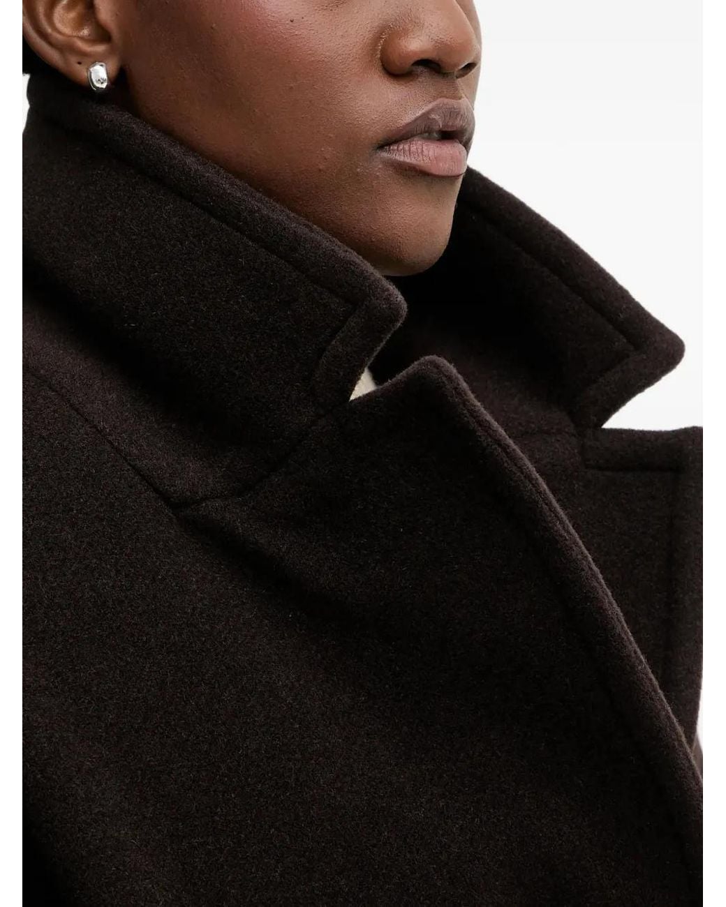 Sessun Black Double-Breasted Coat