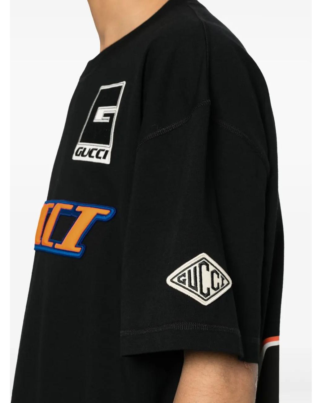 Gucci Black Logo-Print Cotton T-Shirt