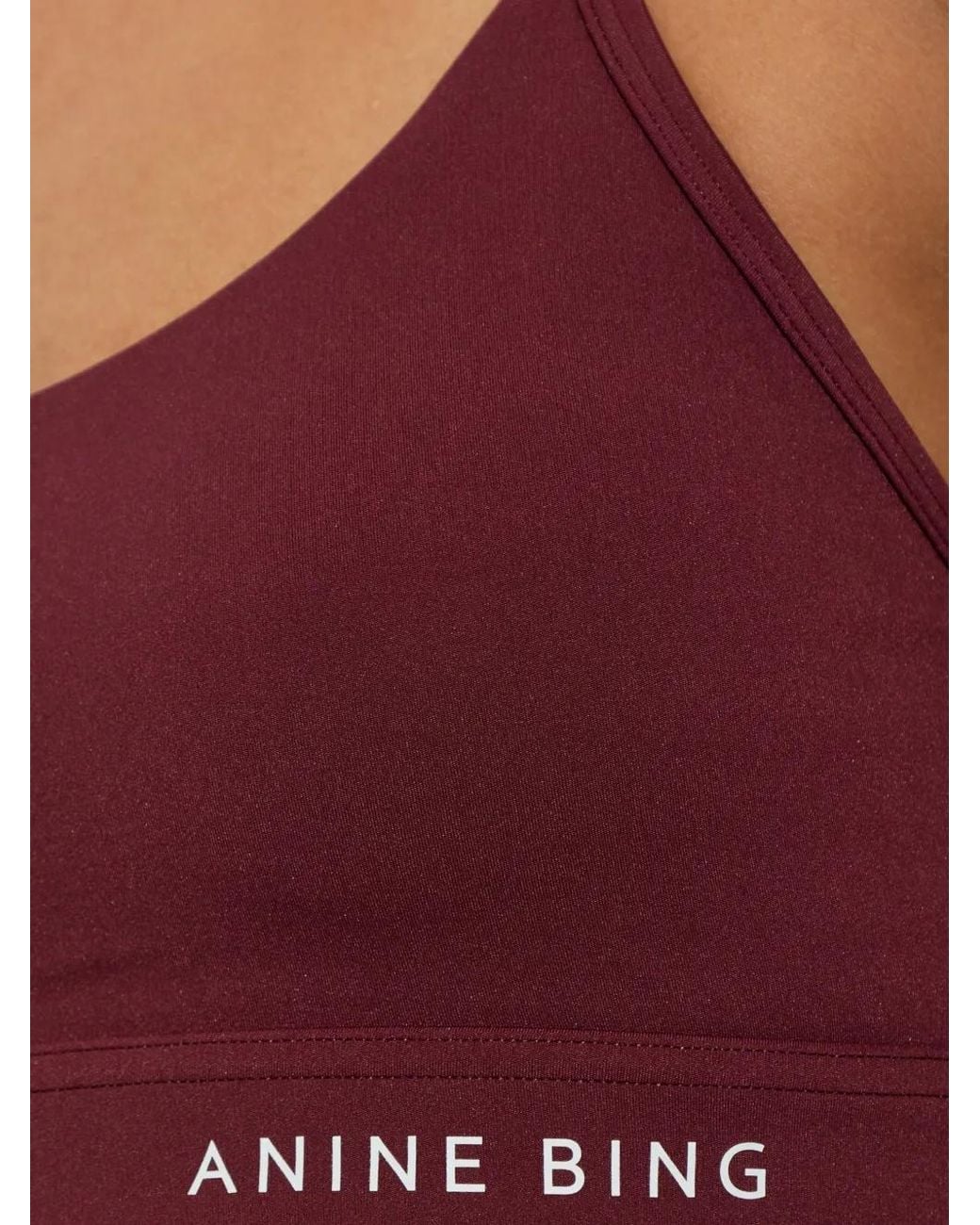 Anine Bing Purple Eve Logo-Print Training Bra