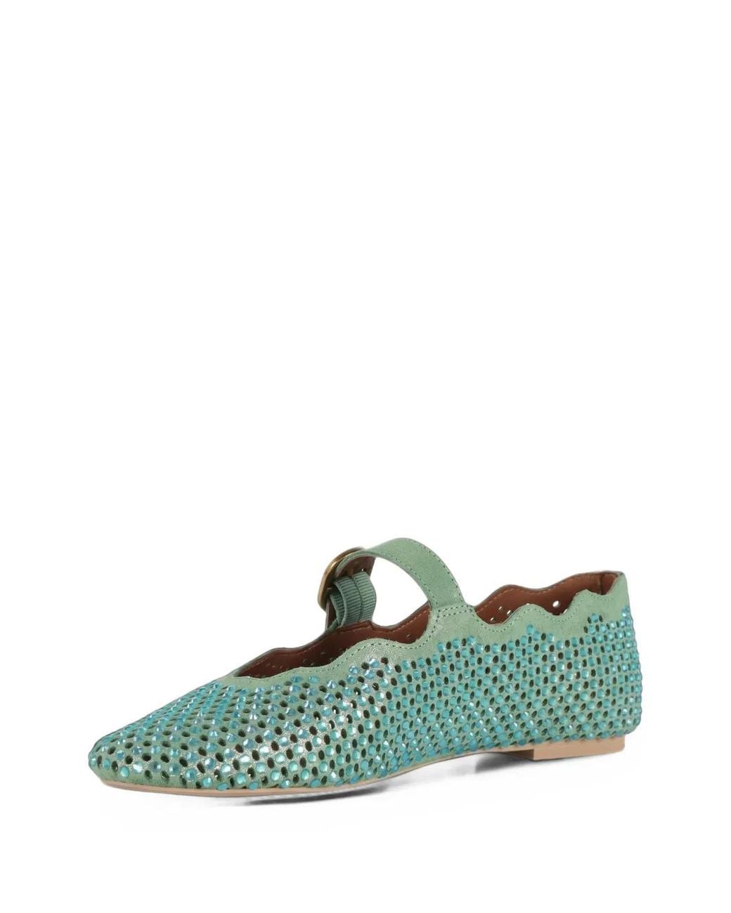 Kurt Geiger Green Wavy Mayfair Ballet Flat