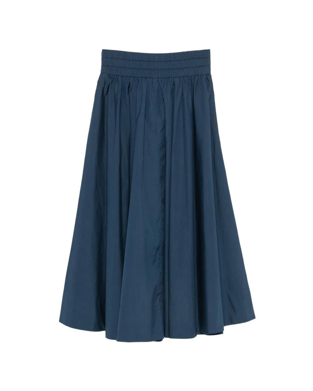 Suzie Kondi Blue Kyria Elasticated-Waist Gathered Midi Skirt