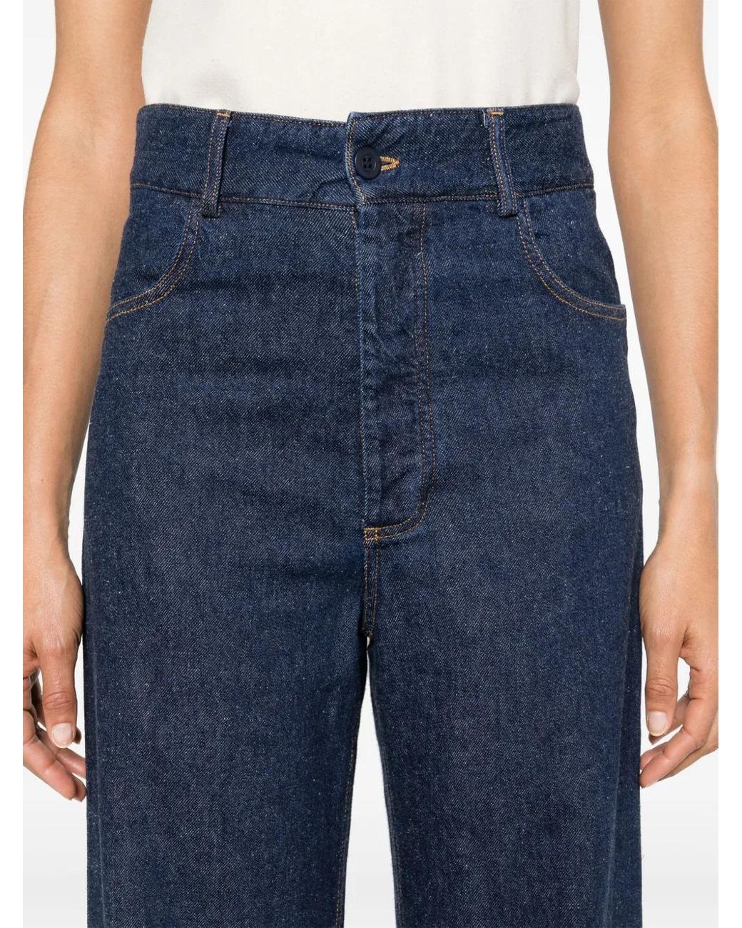 Baserange Blue High-Waisted Straight-Leg Jeans