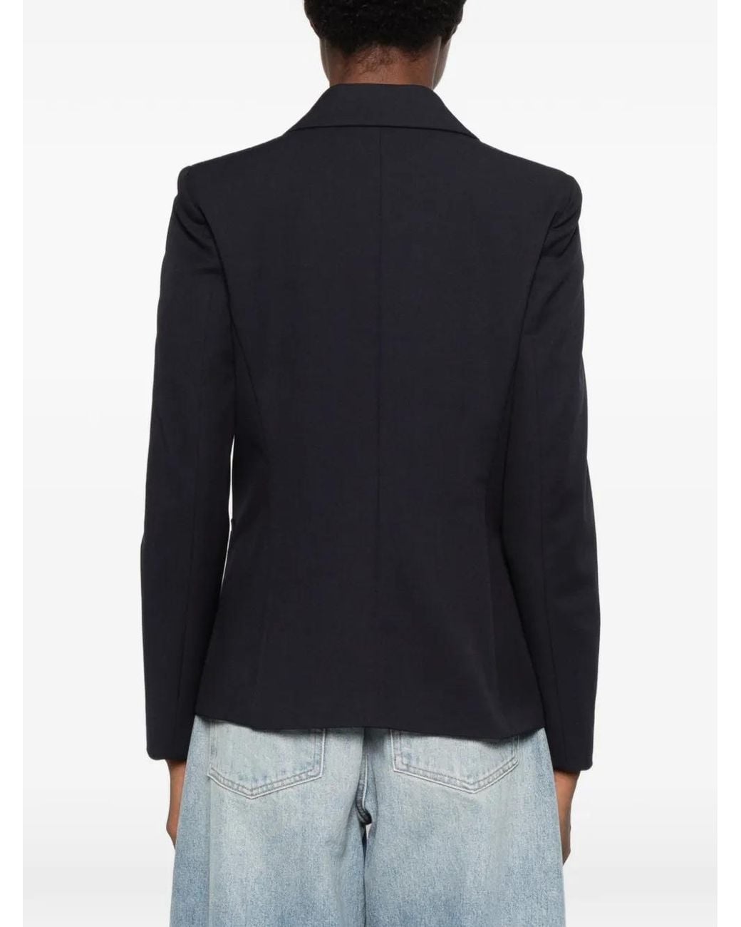 Emme Blue Single-Breasted Notched-Lapels Jacket