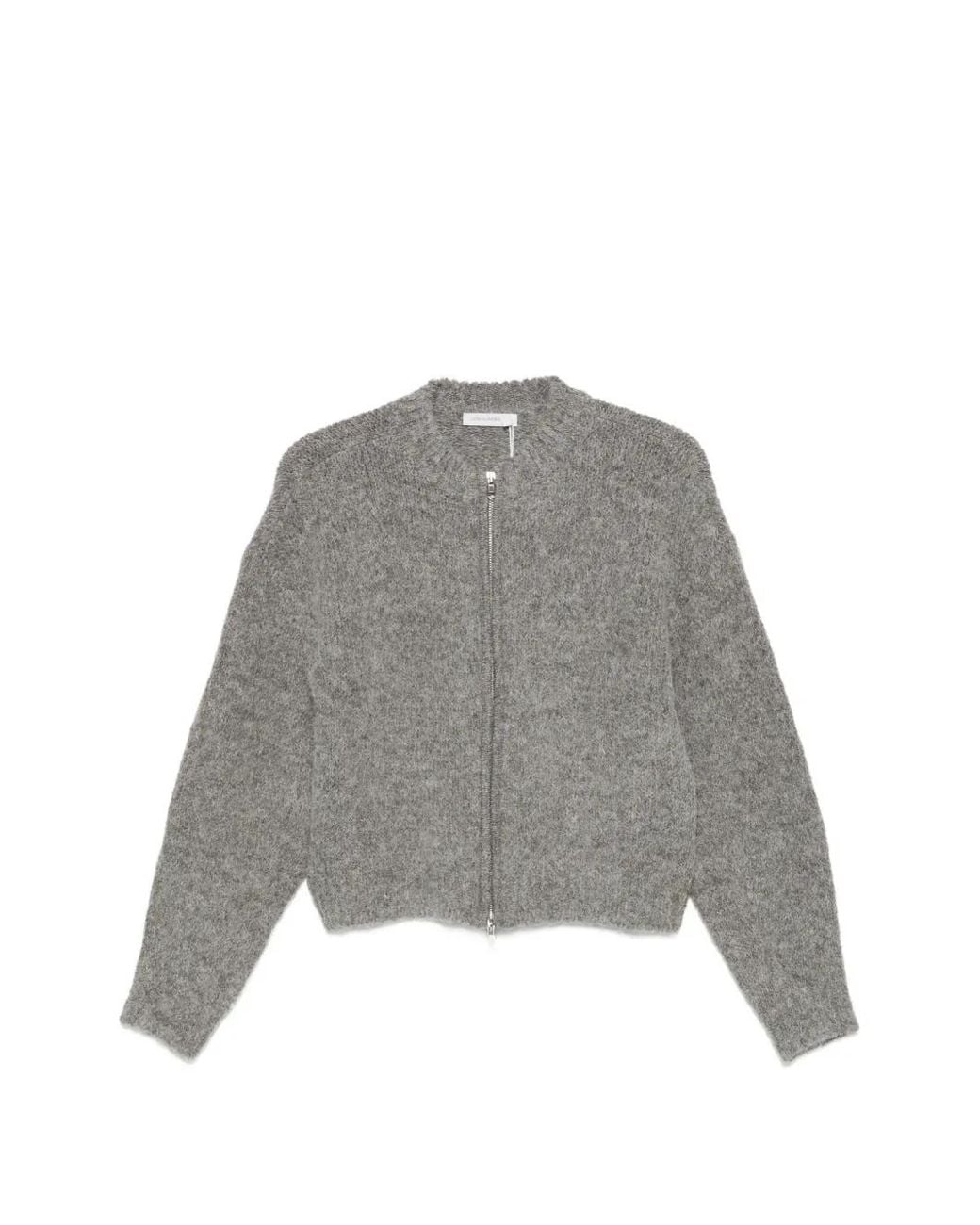 Low Classic Gray Zip-Up Cardigan