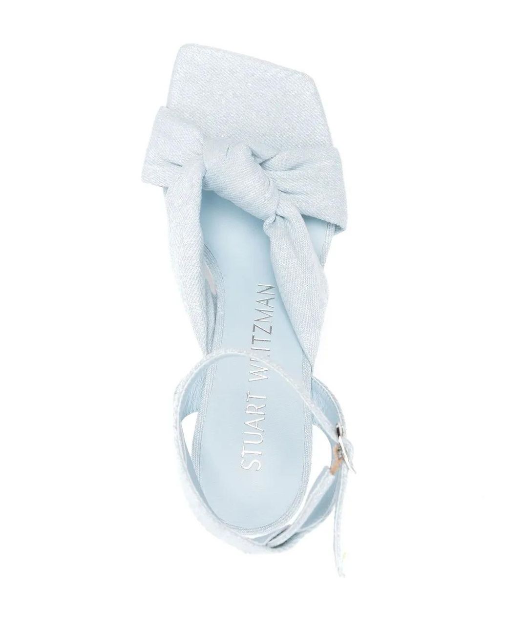 Stuart Weitzman White Playa Angle Strap 100 Sandals