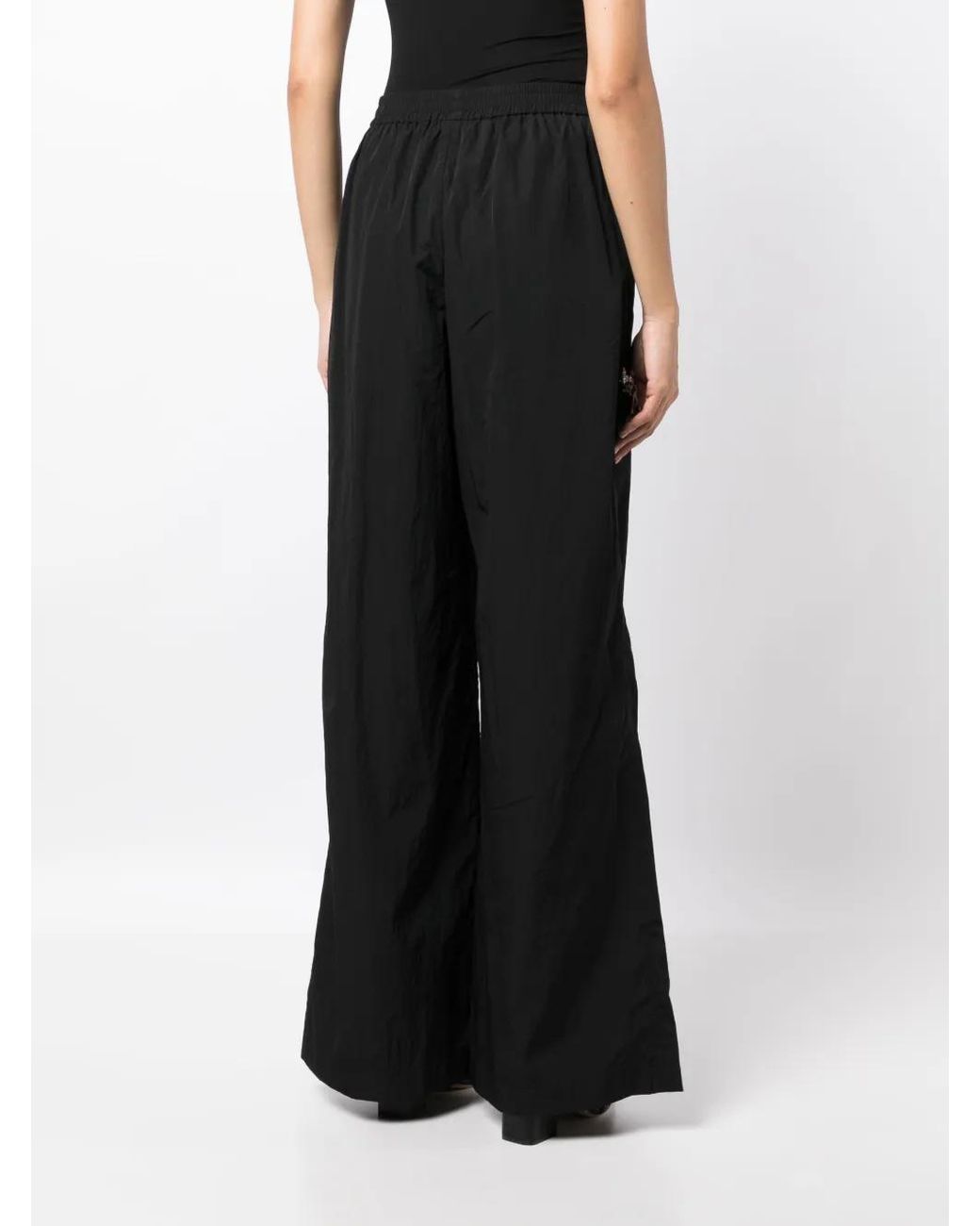 Area Black Crystal-embellished Wide-leg Trousers