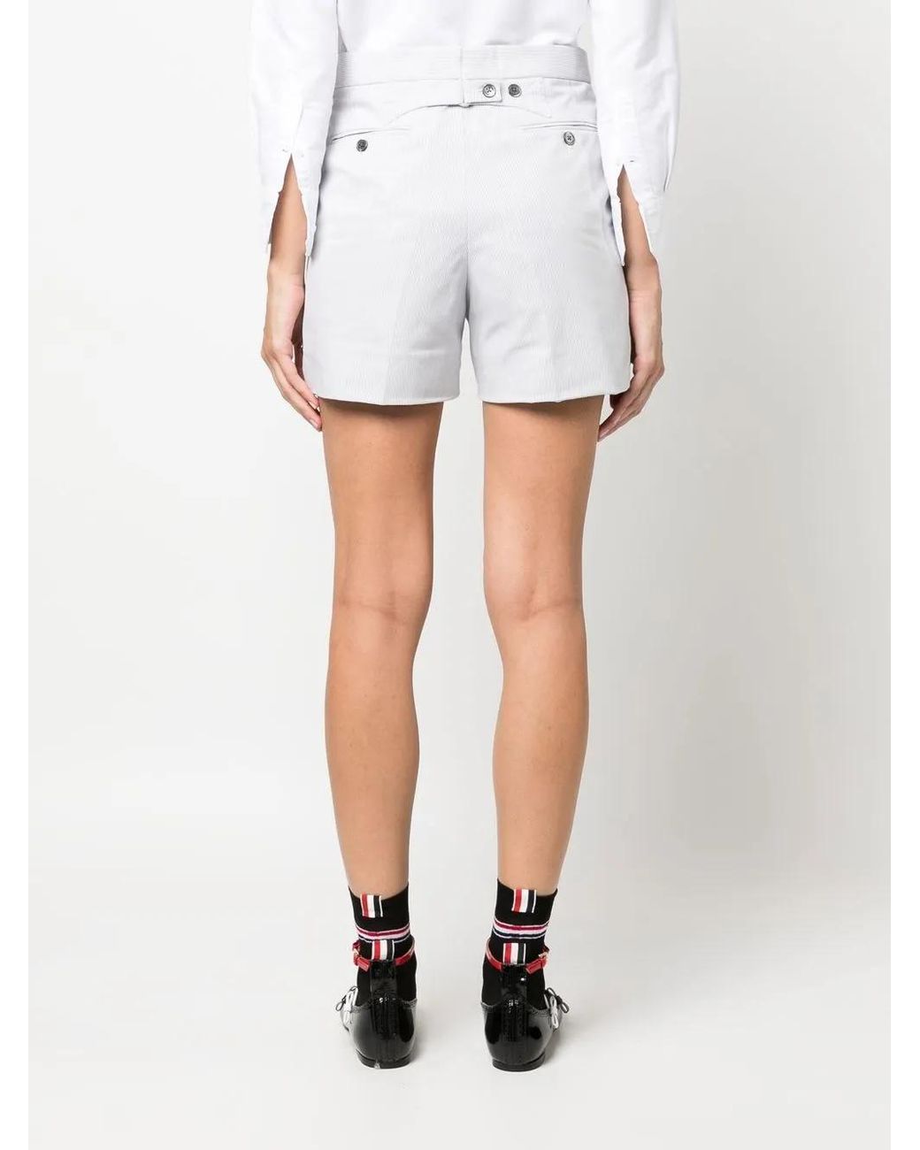 Thom Browne White Striped Tailored Shorts
