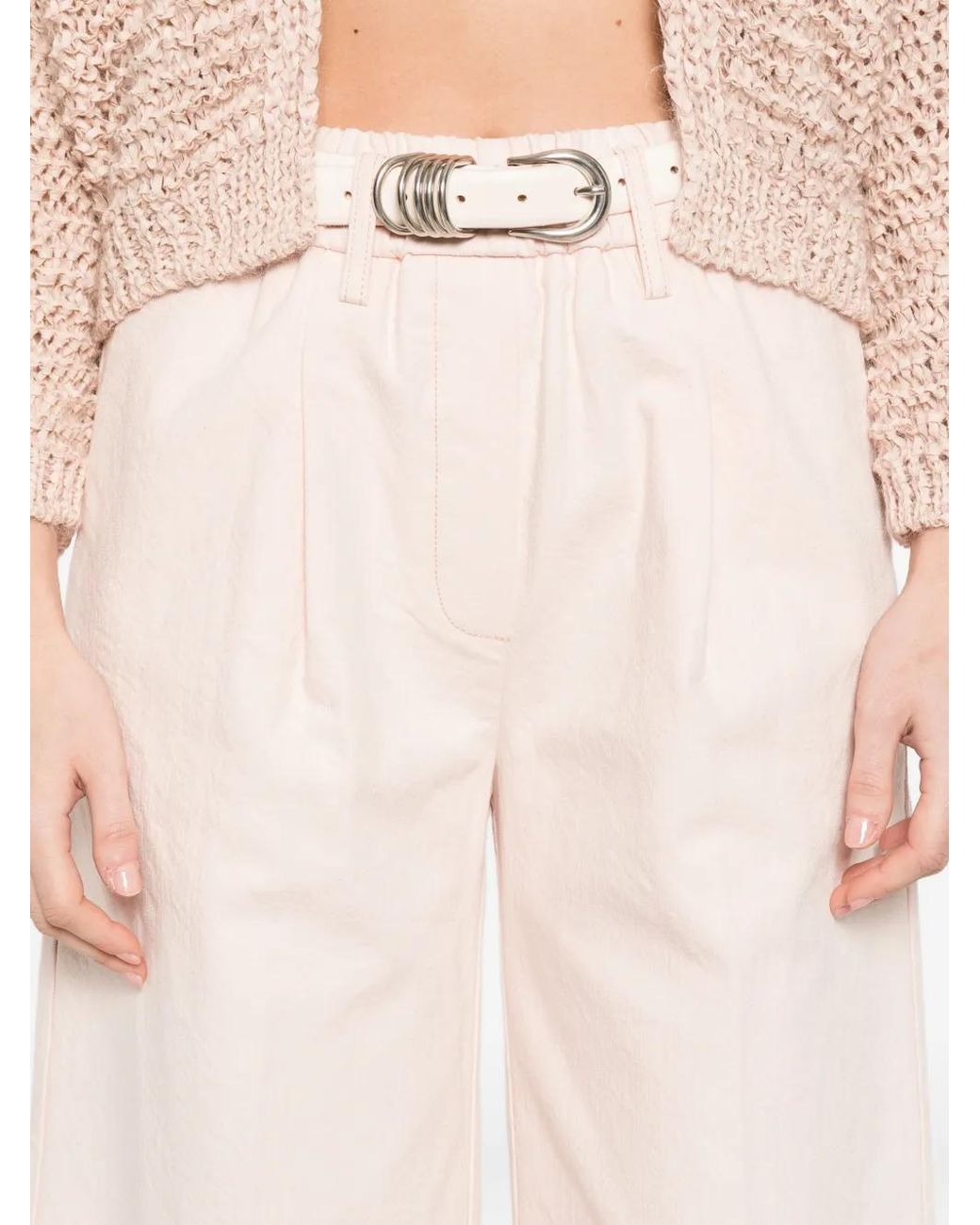 Forte_forte White Elastic-Waist Palazzo Pants