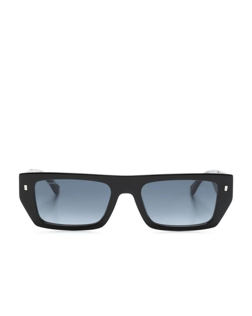 DSquared² Black Icon Rectangular-Frame Sunglasses for men
