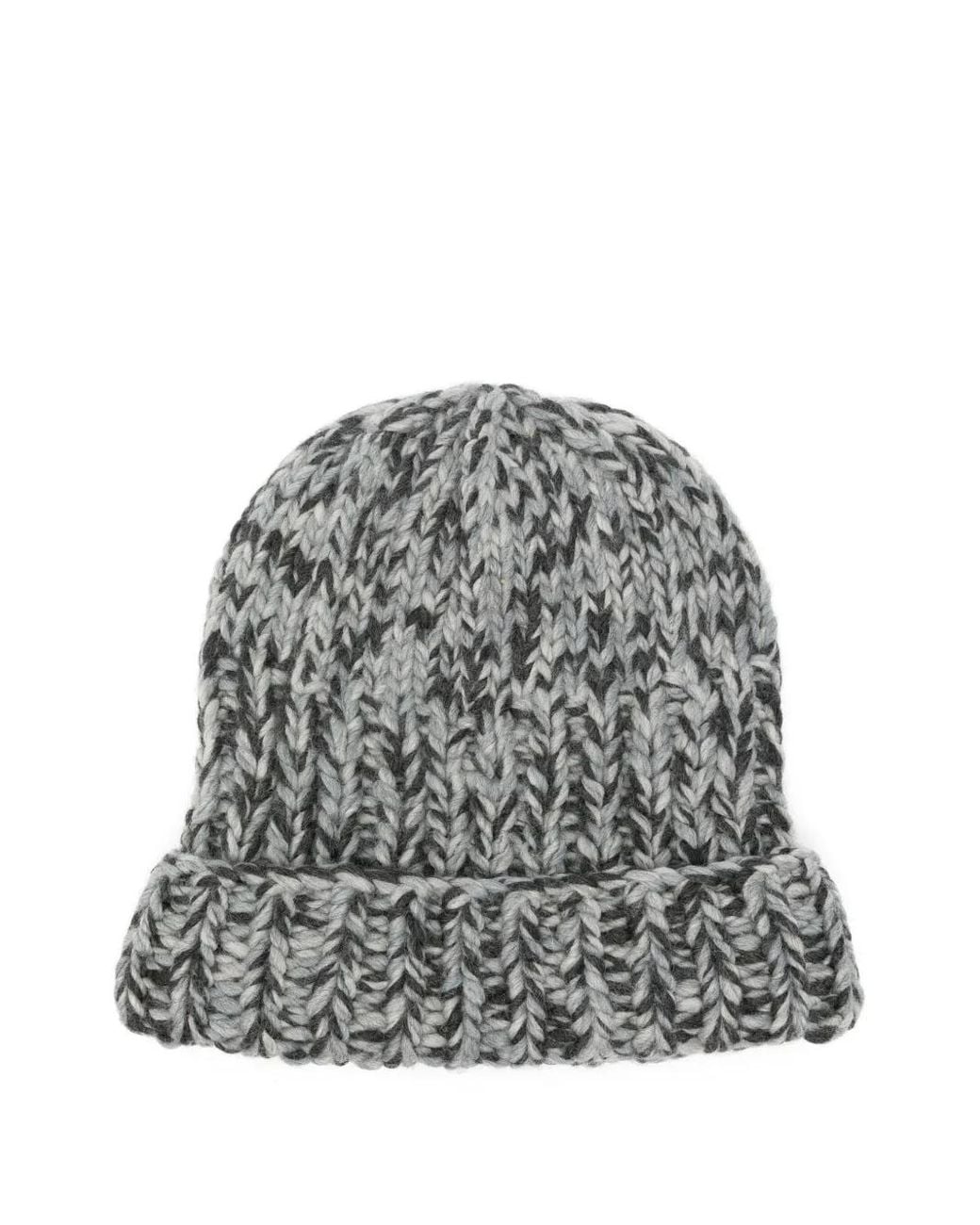 Ganni Gray Gestrickte Mütze