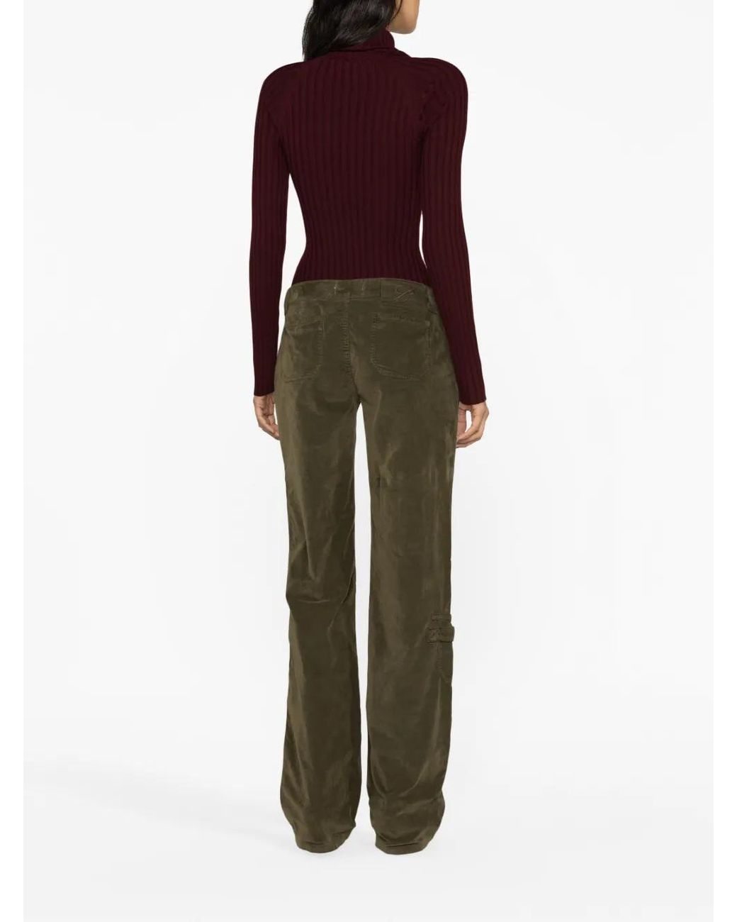 Blumarine Purple Ribbed-Knit Cut-Out Sweater
