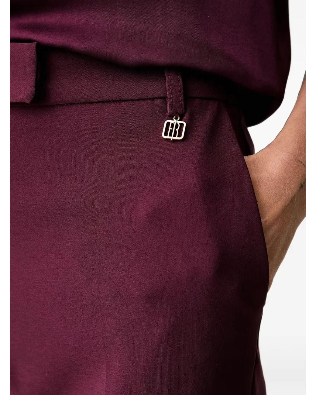 Fracomina Red Pantalon À Plis Marqués