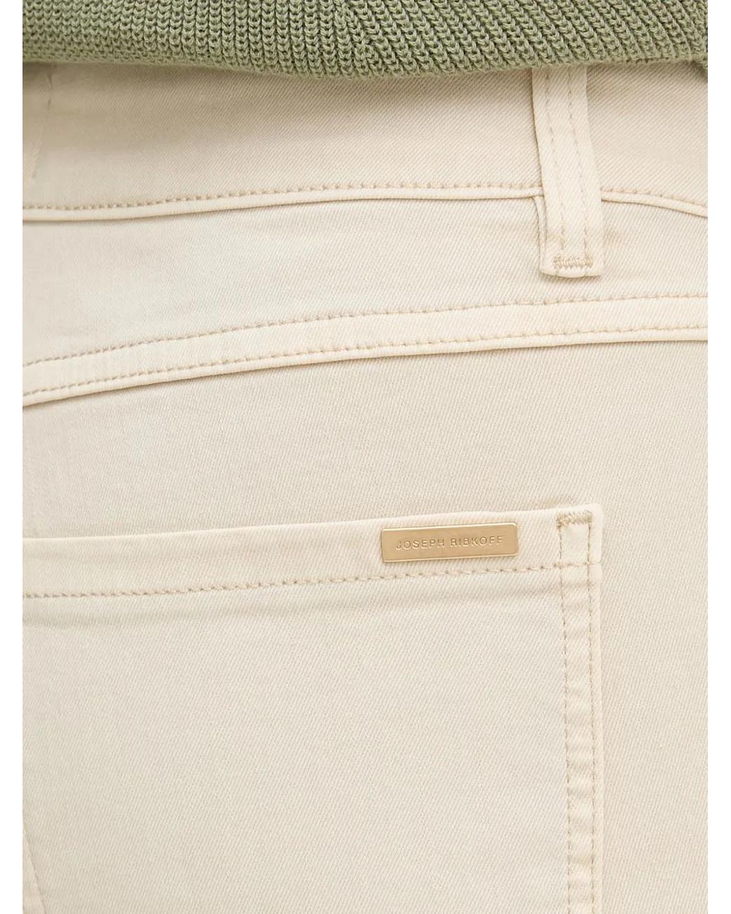 Joseph Ribkoff Natural Laser-Cut Frayed-Edge Flared Jeans