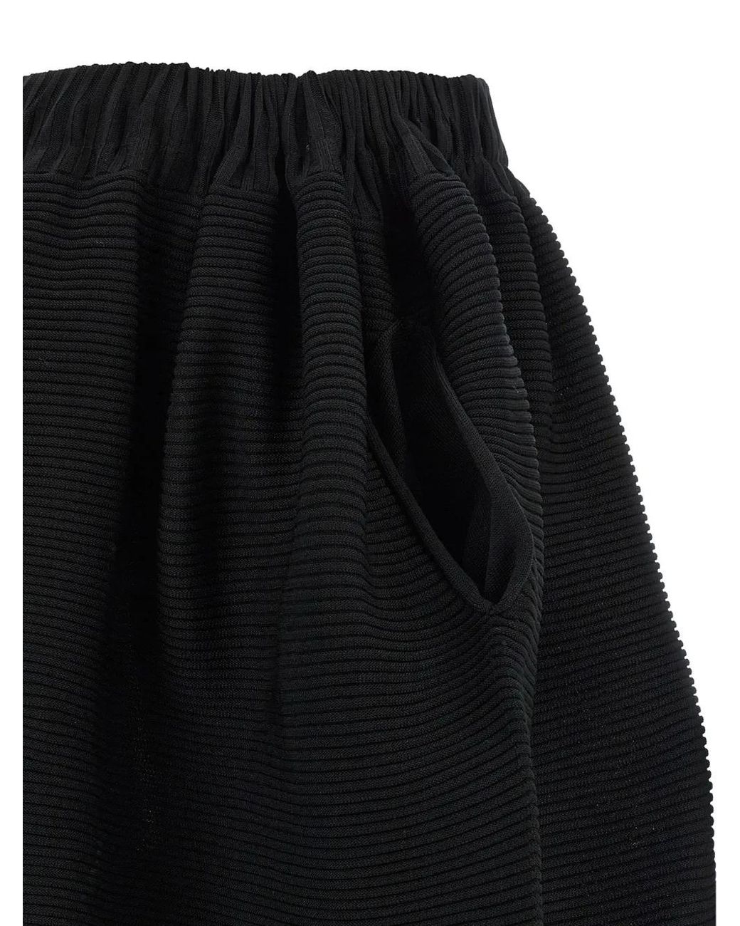 Issey Miyake Black Contrasting Midi Skirt
