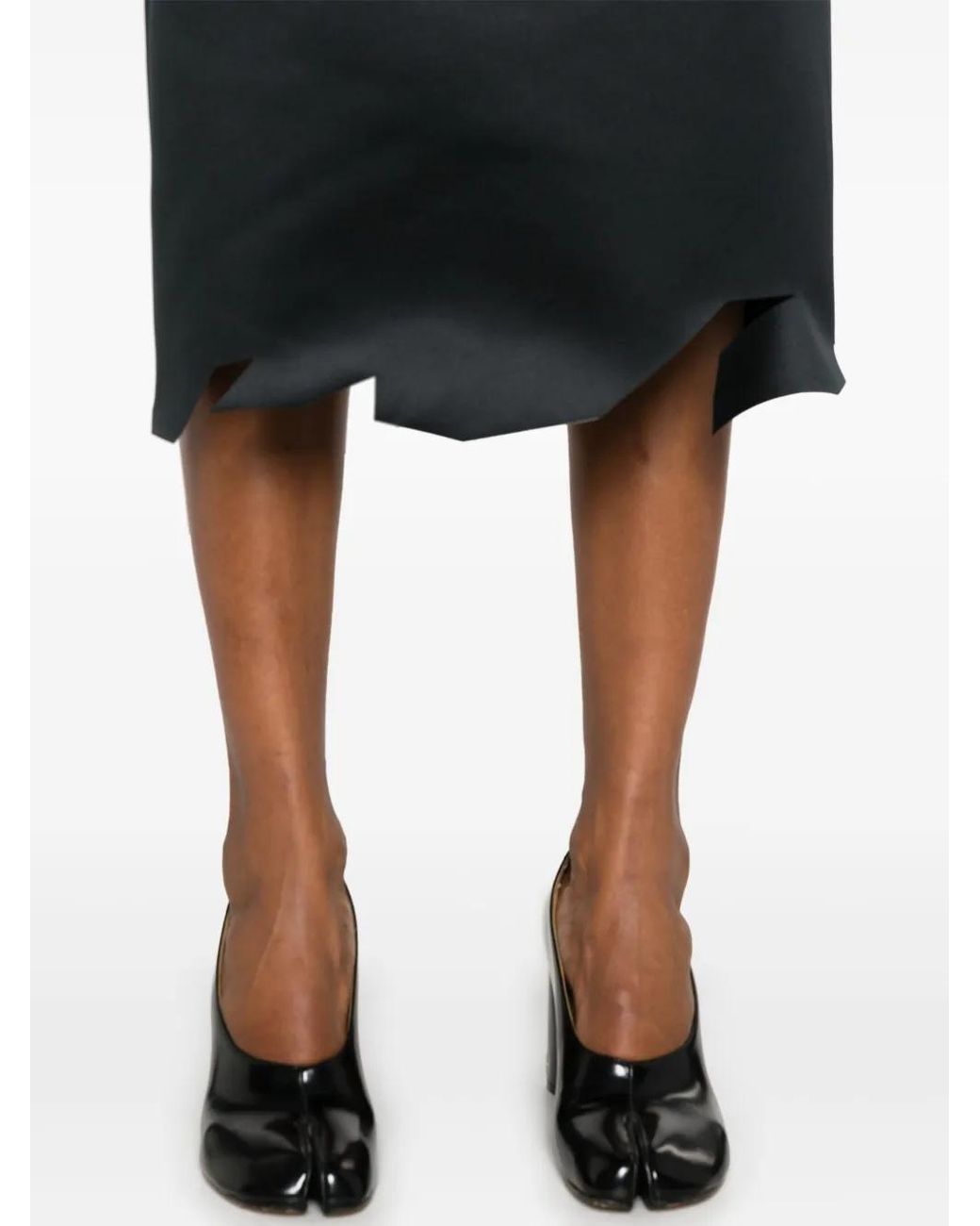 Viktor & Rolf Black Asymmetric-Hem Midi Skirt