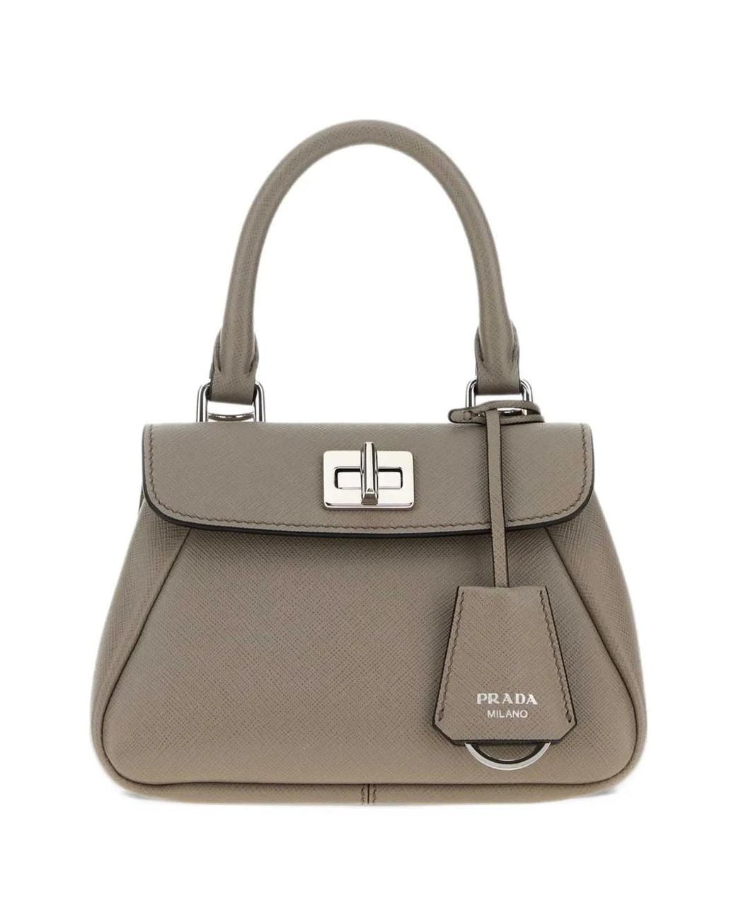 Prada Gray Avoir Mini Handbag
