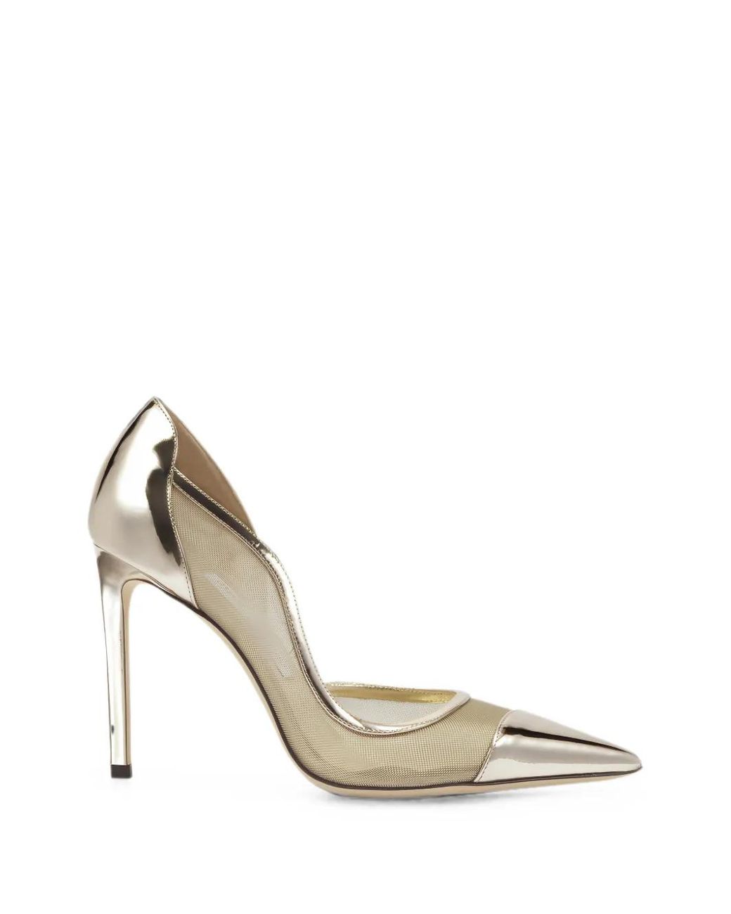 Jimmy Choo Metallic Brigitte Mesh-Panel Pumps