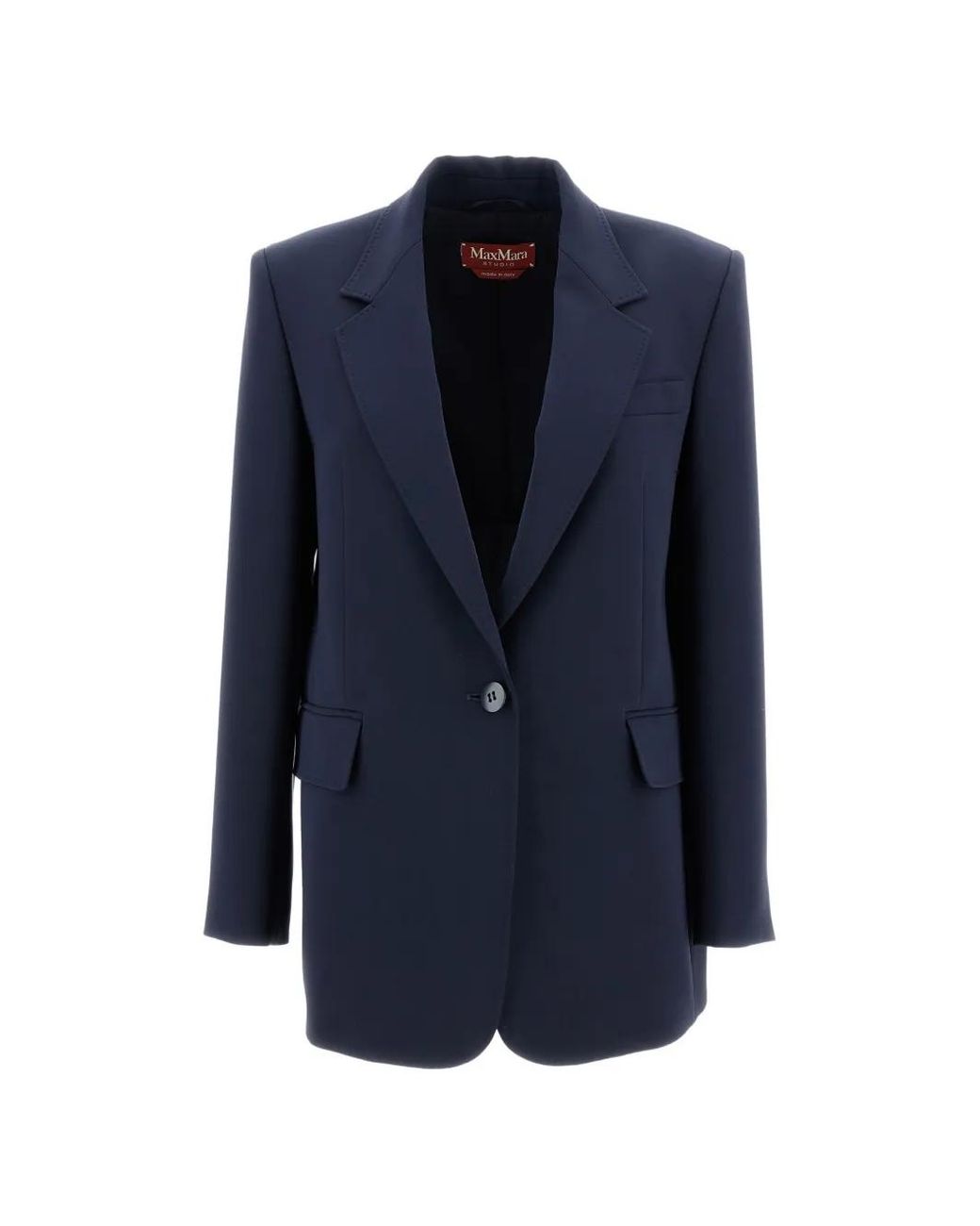 Max Mara Blue Virgin Wool Silk Blazer