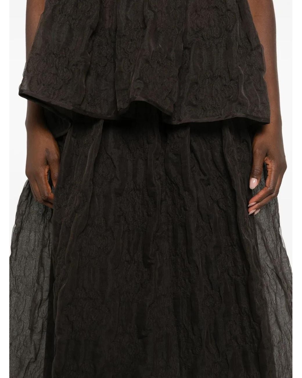 CECILIE BAHNSEN Black Bala Midi Skirt