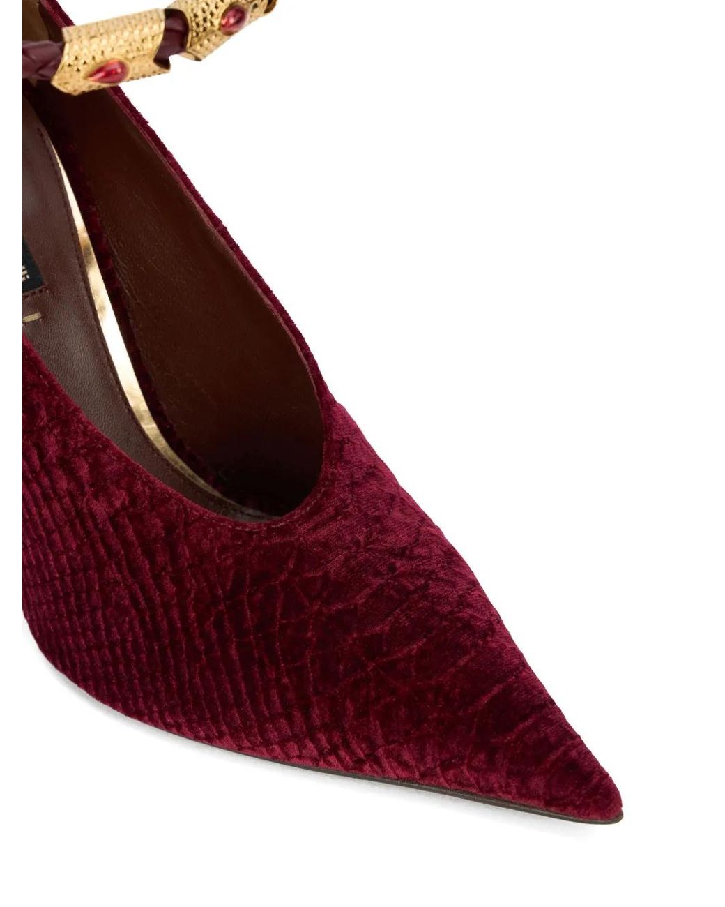 Roberto Cavalli Red Crocodile-Embossed Pumps