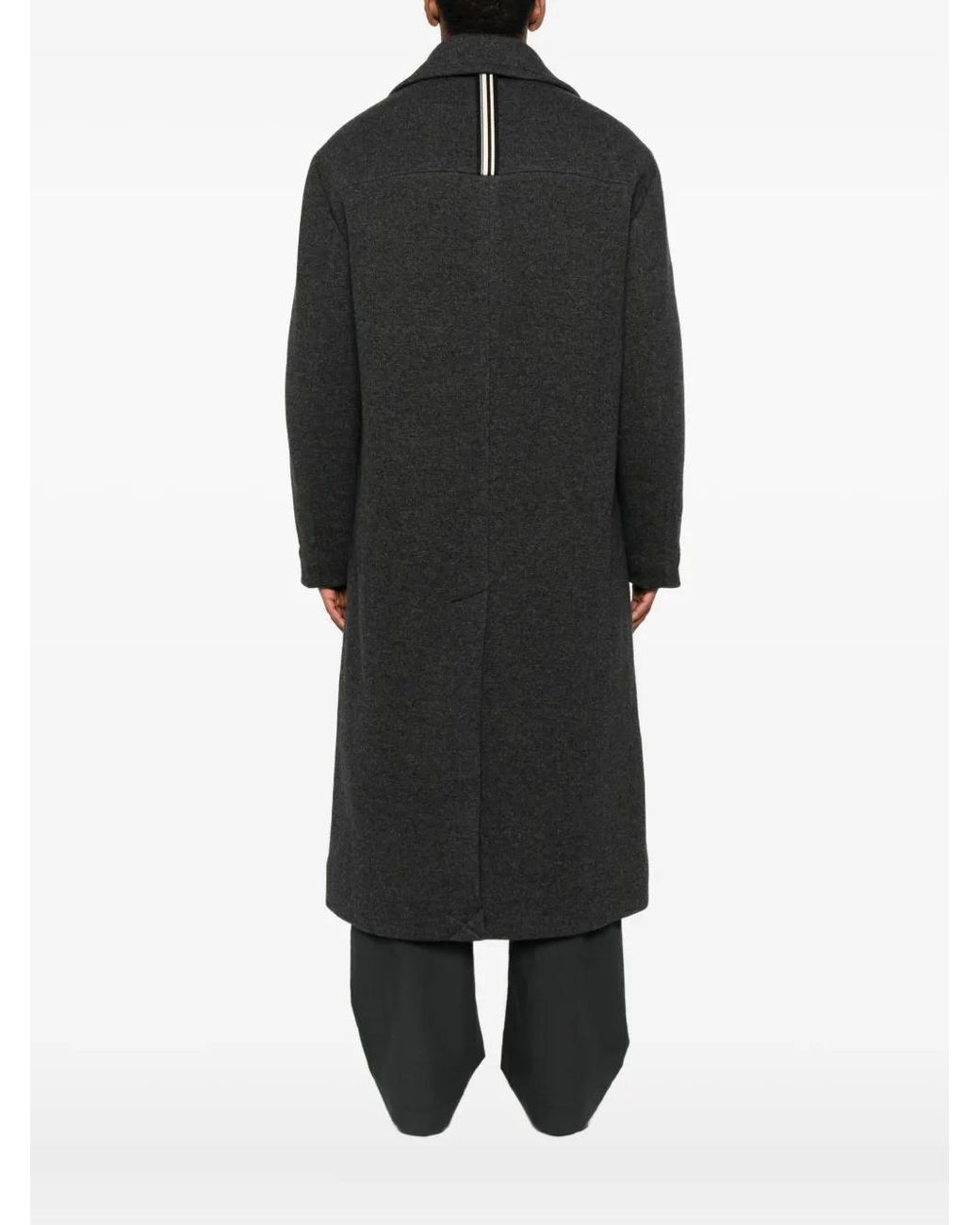 Mordecai Black Zip-Front Patch-Pocket Coat for men