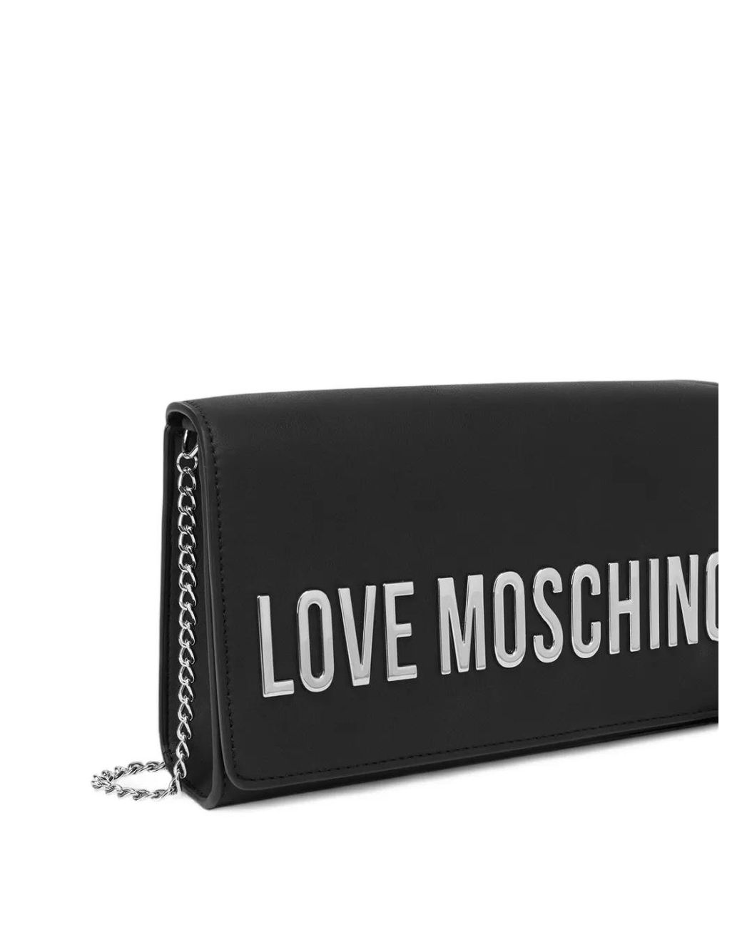 Love Moschino Black Maxibolso Lettering Chain Shoulder Bag