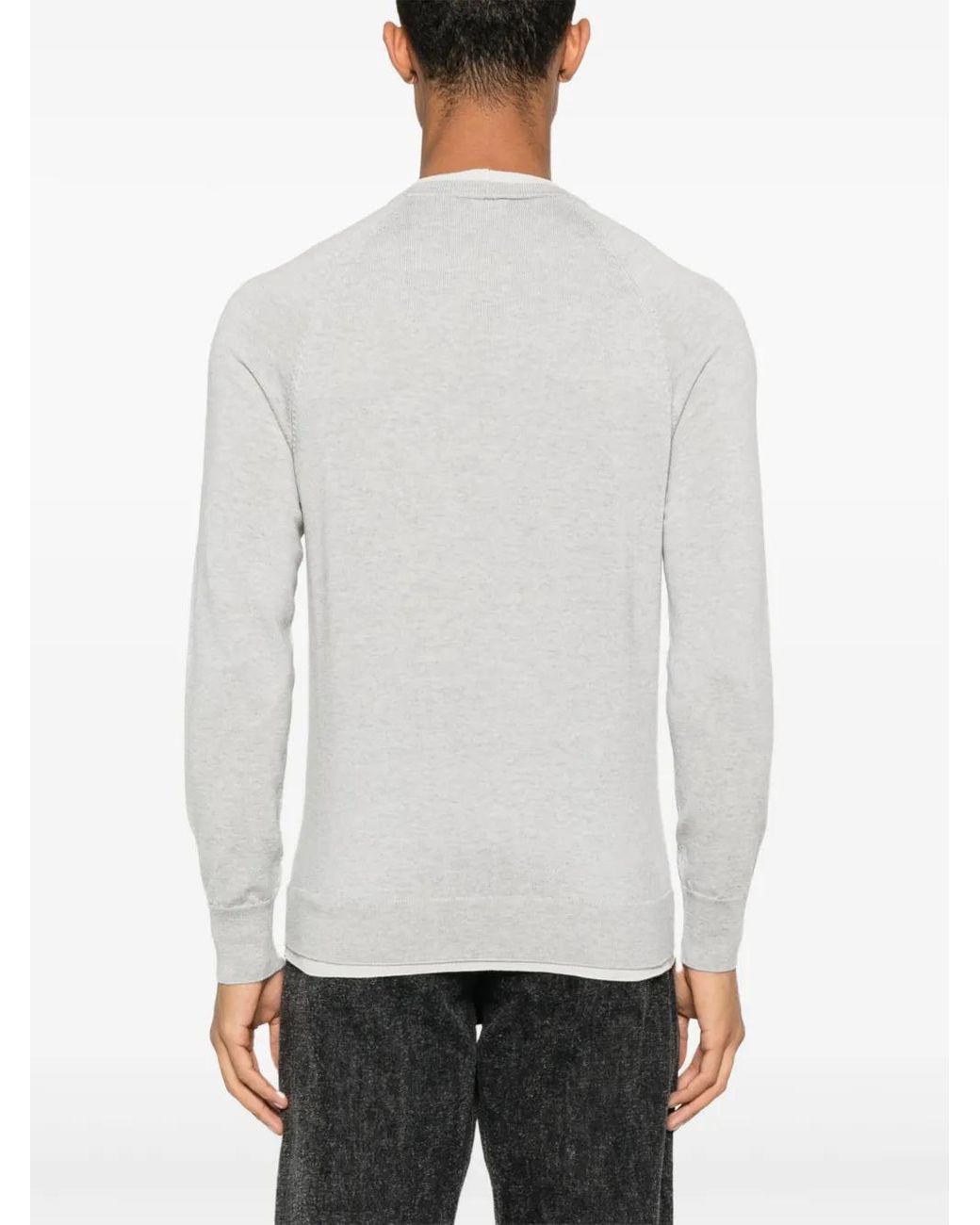Eleventy White Contrasting-Trim Sweater for men