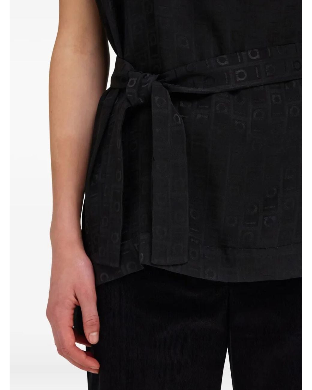 Ferragamo Black Monogram Blouse