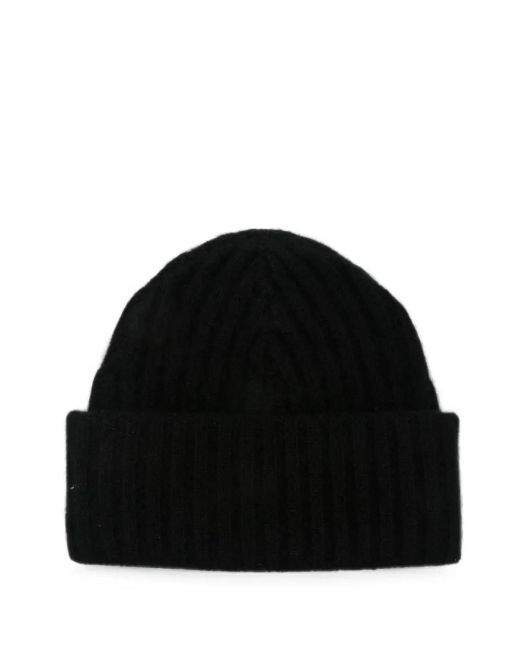 Liska Black Lina Ribbed-Knit Cashmere Beanie Hat