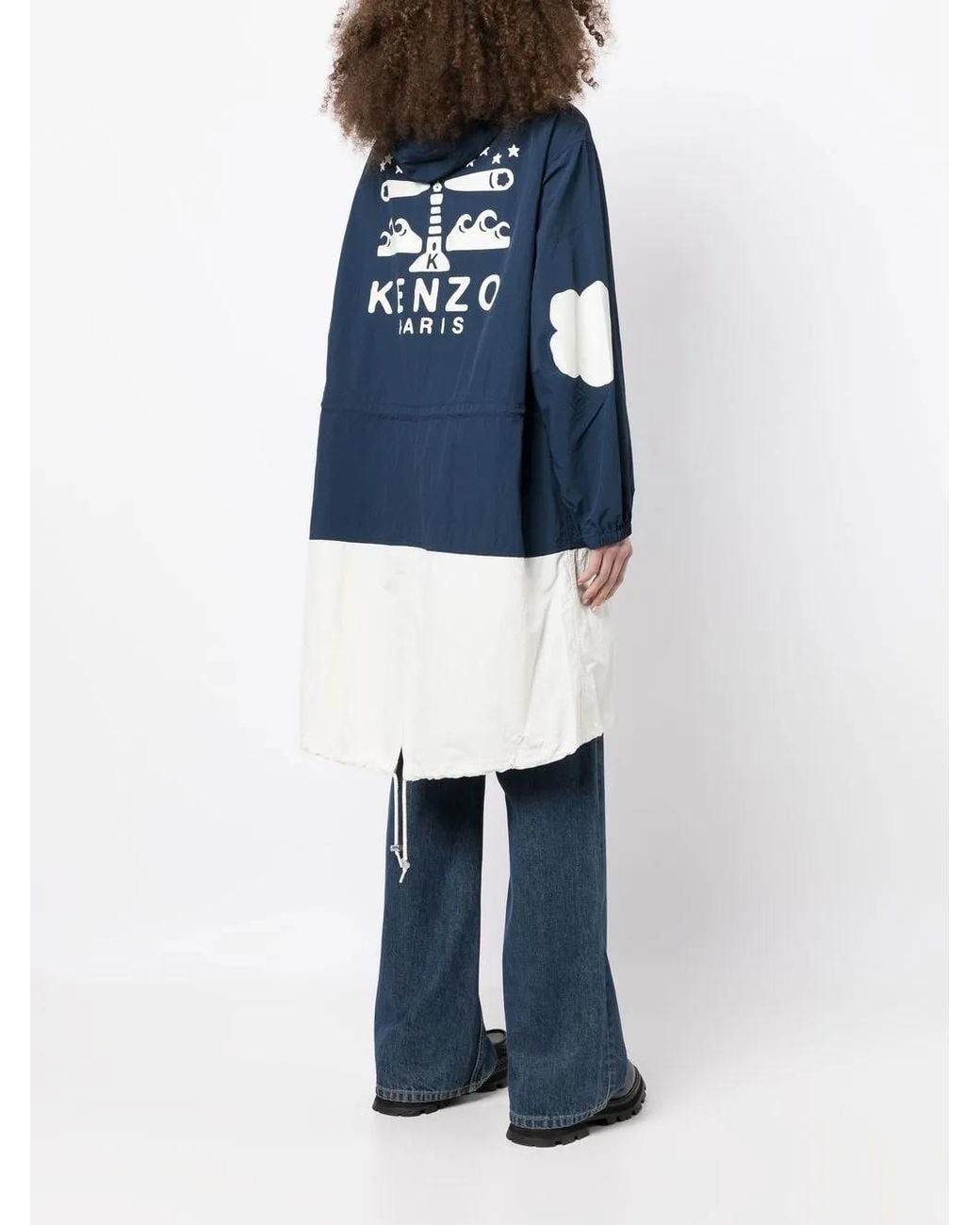KENZO Blue Sailor Long Windbreaker Jacket