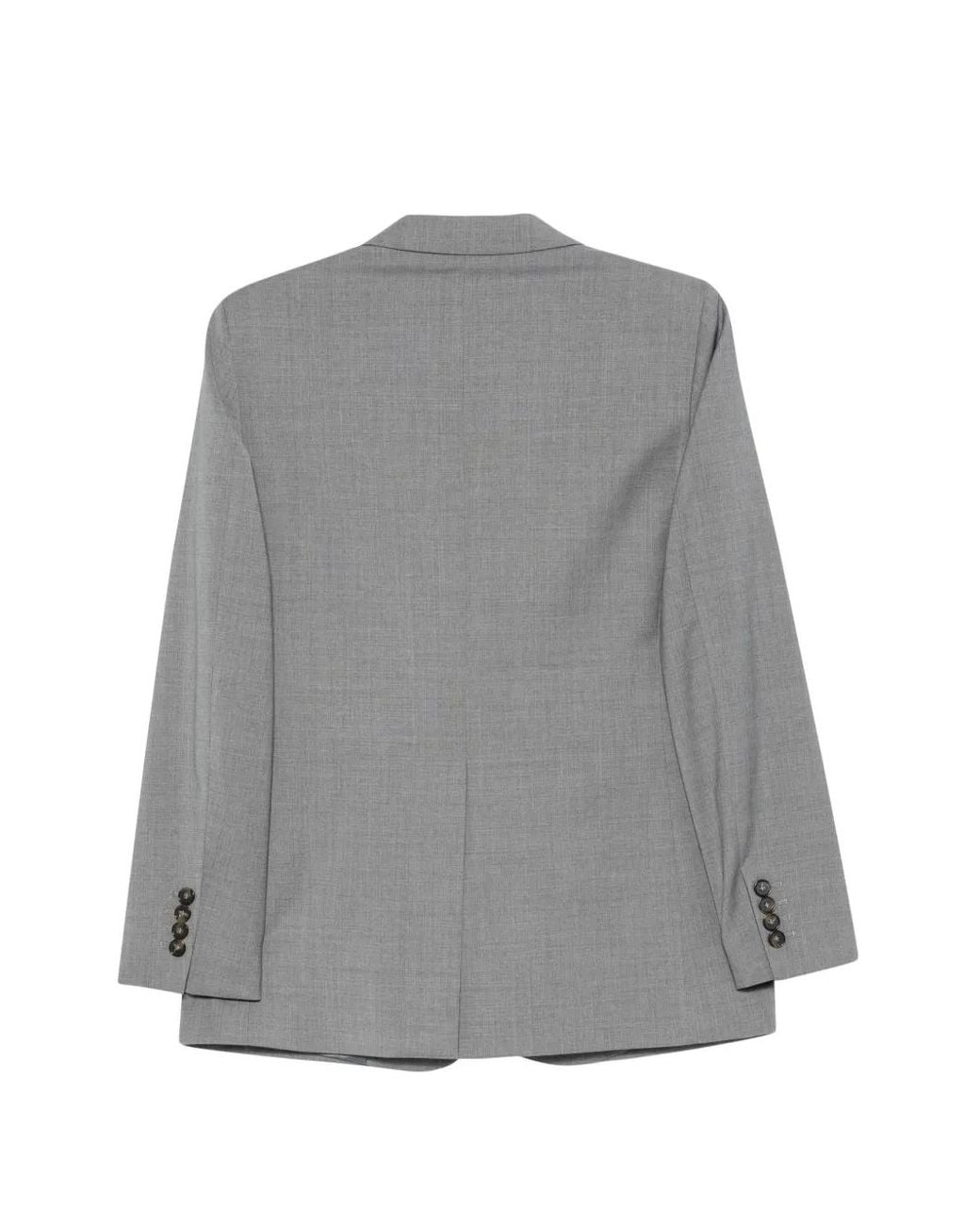 Manuel Ritz Gray Single-Breasted Wool Blazer