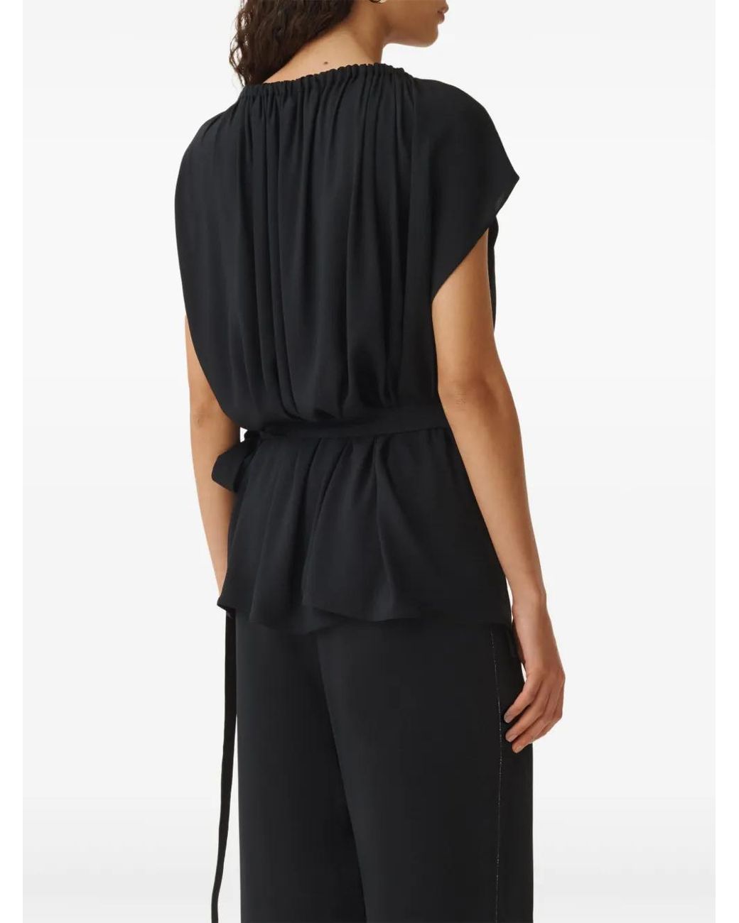 Fabiana Filippi Black Wrap Design Blouse