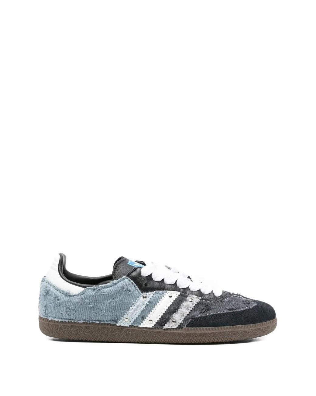 Adidas White Samba Striped Sneakers
