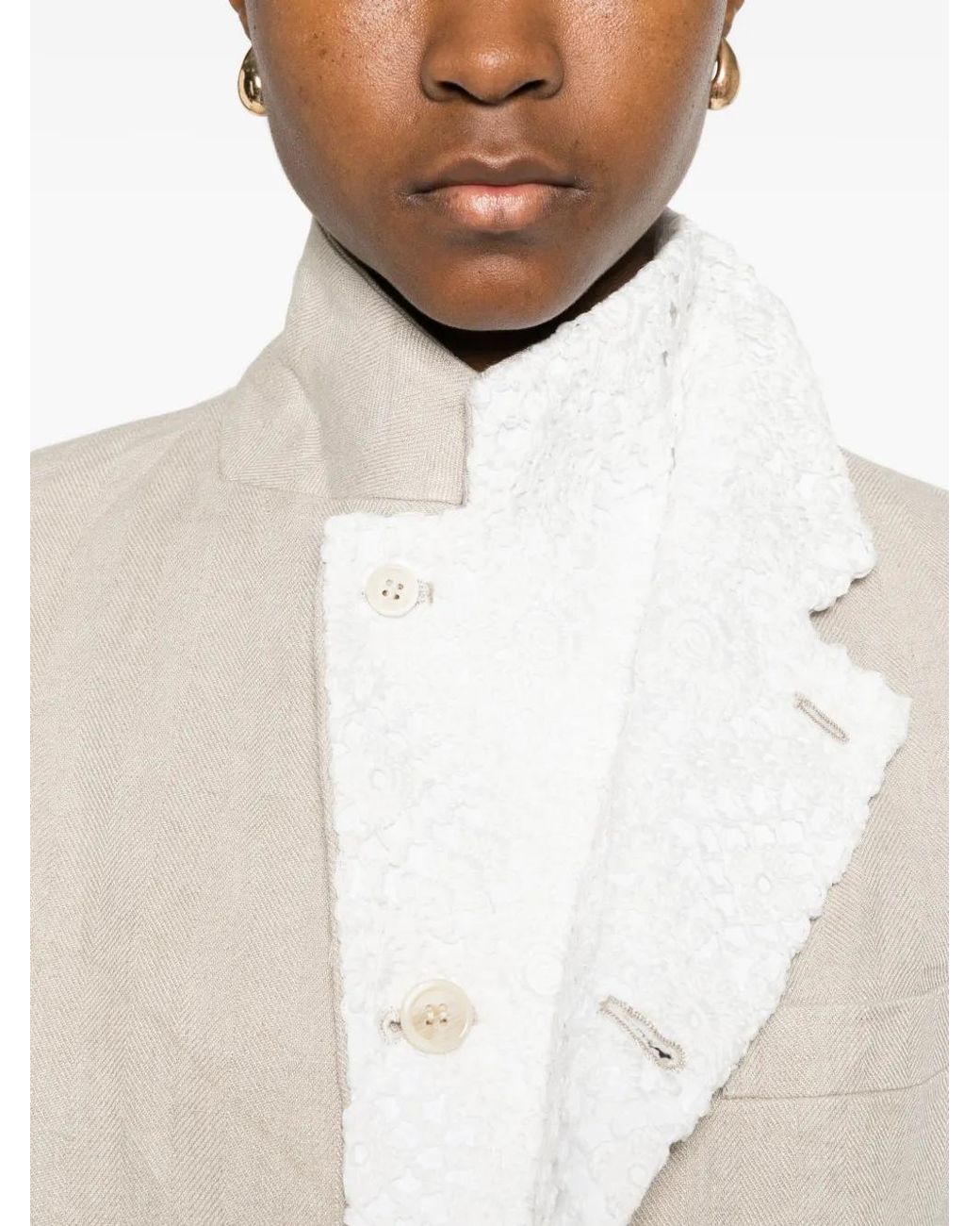 Comme des Garçons Button-Up Blazer in het White