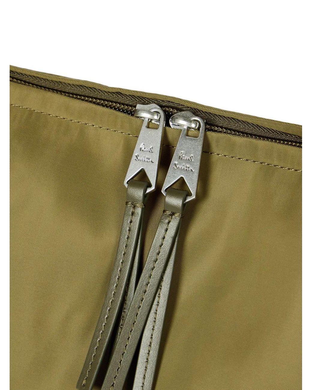 Paul Smith Green Khaki Recycled-Polyamide Holdall for men