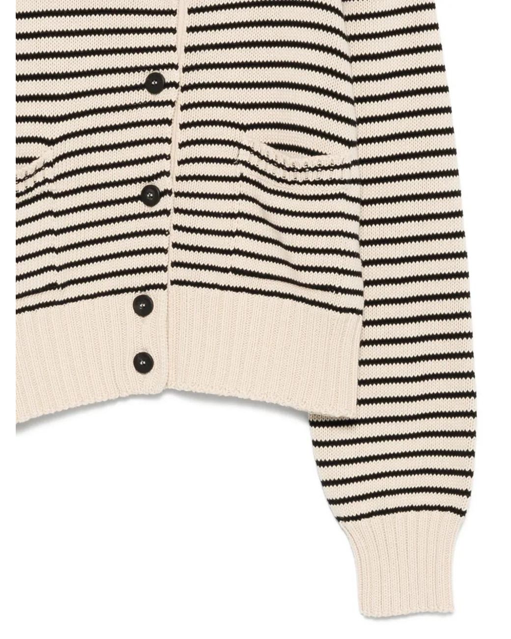 Roberto Collina White Striped Cardigan